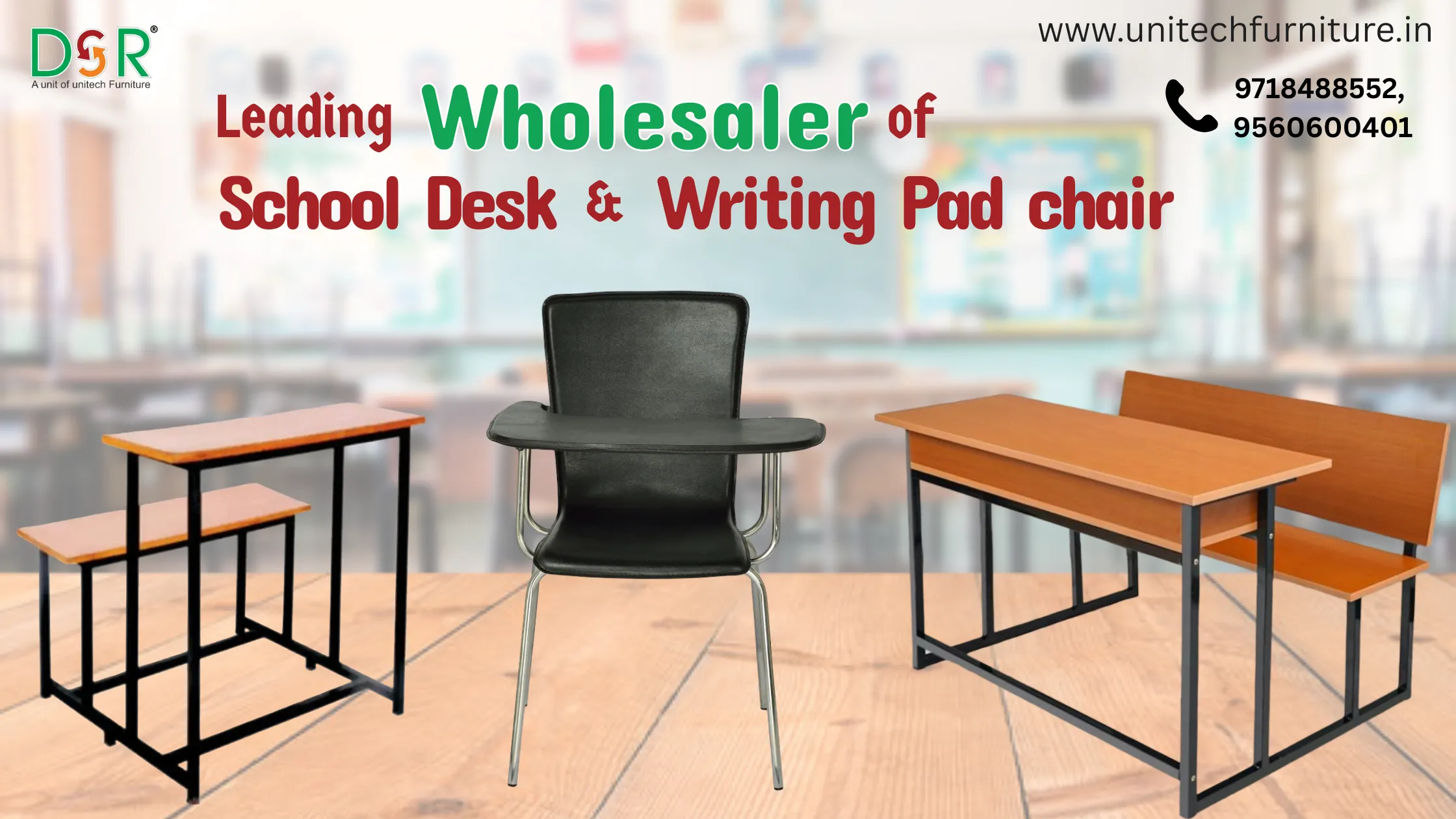 best school desk and writing pad chair manufacturer in Delhi NCR